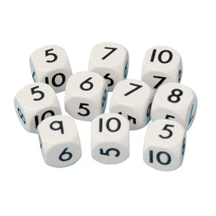 Dice Plastic 18Mm No 5-10 Pk10