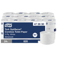 Tork Optiserve® Coreless Toilet Paper White T7 24 Rolls x 820 Sheets