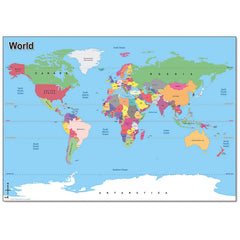 World Vinyl Map - Size A0
Sold As An Each In Plastic Tubing