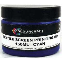 Textile Screen Printing Ink 150ml Each - Cyan