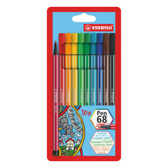 Stabilo Pen 68- Wallet of 10- Assorted Colours