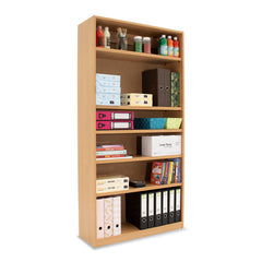 Monarch MEQ1800 open bookcase with 1 fixed and 4 adjustable shelves