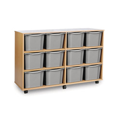 Monarch 12 triple tray storage unit (4 x 3) - Light grey