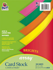 CARD STOCK 8.5X11 BRIGHT COLORS PK OF 100