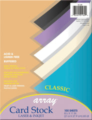 CARD STOCK 8.5X11 CLASSIC COLORS PK OF 100