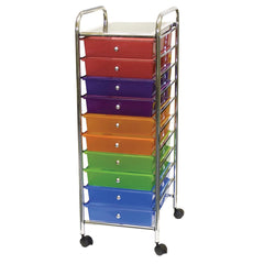 ORGANIZER MOBILE 10 DRAWER W/CSTRS 13X15.5X37.5 MULTI