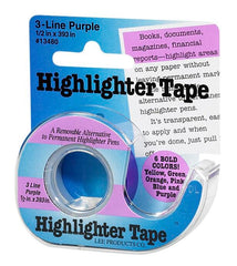 TAPE HILITER PURPLE REMOVABLE 0.5 IN