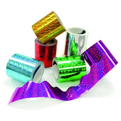 SCO DECORATIVE BORDER ROLL SELF ADHESIVE 57MMX15M HOLOGRAPHIC SILVER -Min Qty 1