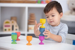 RAINBOW WOODEN EGG CUPS