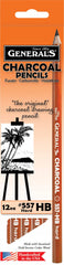 PENCILS CHARCOAL GENERALS HB BLACK PACK OF 12