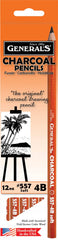 PENCILS CHARCOAL GENERALS 4B BLACK PACK OF 12