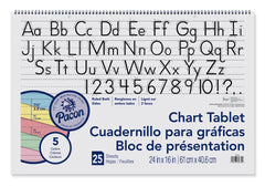 PAPER CHART 24X16 MANUSCRIPT 1.5 IN RULED LW 25 SHTS
