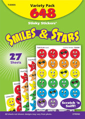 STICKERS STINKY SMILES + STARS JUMBO VARIETY PACK OF 648