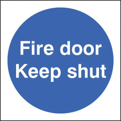 Sign Fire Door Keep Shut S/A 80X80Mm