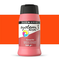 DAL SYSTEM3 ACRYLIC 500ML FLUORESCENT RED -Min Qty 1