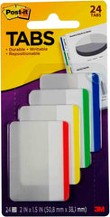 TABS FILING LINED 2 IN ASSORTED PRIMARY COLORS PK OF 24