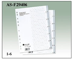 Atlas, Plastic Divider A4 1-6 Bx=50st