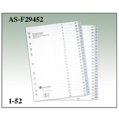 Atlas, Plastic Dividr A4 1-52 Bx=10st