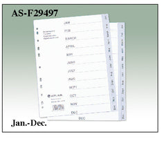 Atlas, Plas. Divider A4 Jan-Dec Bx=25