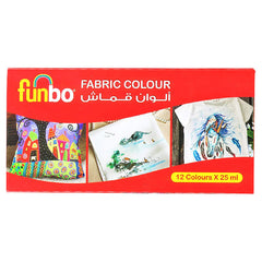 Funbo Fabric Color Paint Set 12 Color X 25ml Bottle FO-FABRIC-1225