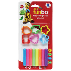 Funbo Modelling Clay 100g 8 Neon colors and 6 Molds FO-MC-100-8+6M