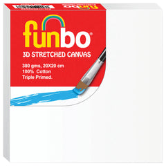 Funbo Stretched 3D canvas 380 gms 20X20 cm FO-115002020