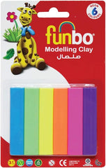 Funbo M.Clay 50g 6 Neon Colors in Blister Card
