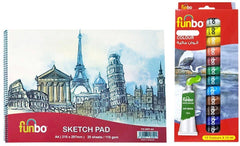 Funbo Sketch Pad A4 + Gouache Col Set 12x12ml