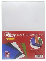 Clipp Cover Leath A4 Packet of 100 White CP-BCL2304-WE 1 Pack