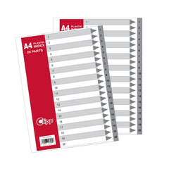 Clipp Plastic Grey Divider A4 1-31 Bx=10