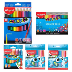 Maped Colors Pencil 18 Pc And Felt Pen 24 Pcs And Crayons12 Pc MDP-VP-106
