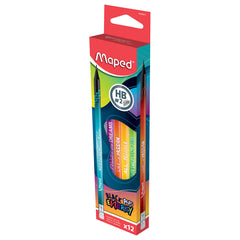 Maped Black Peps Energy Hb Pencil And Er Box 12 Pcs MD-852001