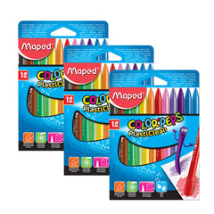 Maped, Color Peps PlastcCrayons 12Col 2+1 Pac MDP-VP-132