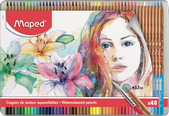 Maped Water Colors Pencils artist Of Metal Set Of 48 Colors MD-832448