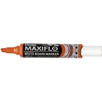 Pentel Maxiflo Whiteboard Marker Chisel Orange PE-MWL6-F