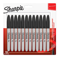 Sharpie Permanent Marker Fine BK 12Pcs SP-1996111