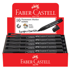 FABER CASTELL PERMANENT MARKER BULLET BOX OF 10PC BLACK