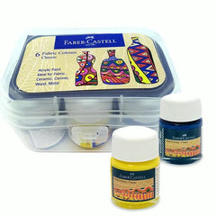FABER CASTELL FABRIC PAINT COLORS 6X10ML