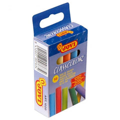 JOVI DUSTLESS CHALKS 9MMX80MM COLORED 10PC