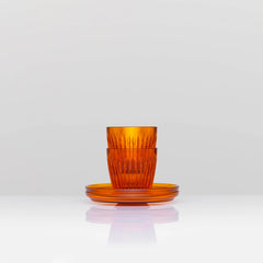3oz Espresso HuskeeRenew Cup & Saucer Set of 2 - Amber
