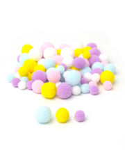 SCO POM POMS PASTEL ASSORTED 100PCS -Min Qty 12