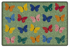 CHILDCRAFT - CARPETS - COUNTING BUTTERFLIES - RECTANGLE - 6 FT X 9 FT - SPECIFY CARPET COLOR