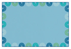 CARPETS FOR KIDS - KIDSOFT RAINBOWS BORDER - RECTANGLE - 6 FT X 9 FT - SPECIFY CARPET COLOR