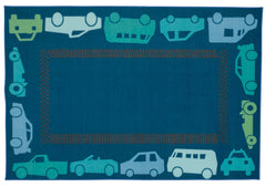 CARPETS FOR KIDS - KIDSVALUE ALL AUTOS BORDER - RECTANGLE - 4 FT X 6 FT - SPECIFY CARPET COLOR