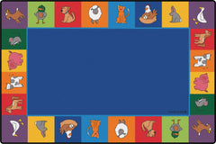 CARPETS FOR KIDS - KIDSVALUE PLUS FARM ANIMALS SEATING - RECTANGLE - 6 FT X 9 FT - SPECIFY CARPET COLOR
