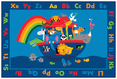 CARPETS FOR KIDS - KIDSVALUE PLUS NOAHS ALPHABET ANIMALS - RECTANGLE - 6 FT X 9 FT - SPECIFY CARPET COLOR