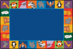 CARPETS FOR KIDS - KIDSVALUE PLUS ZOO ANIMALS SEATING - RECTANGLE - 6 FT X 9 FT - SPECIFY CARPET COLOR