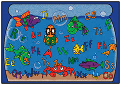 CARPETS FOR KIDS - PREMIUM ALPHABET AQUARIUM - RECTANGLE - 5 FT 10 IN X 8 FT 4 IN - SPECIFY CARPET COLOR