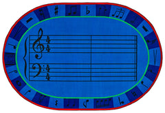CARPETS FOR KIDS - KIDSVALUE PLUS A-SHARP MUSIC - OVAL - 6 FT X 9 FT - SPECIFY CARPET COLOR