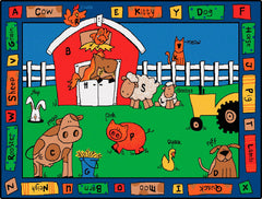 CARPETS FOR KIDS - PREMIUM ALPHABET FARM - RECTANGLE - 5 FT 10 IN X 8 FT 4 IN - SPECIFY CARPET COLOR